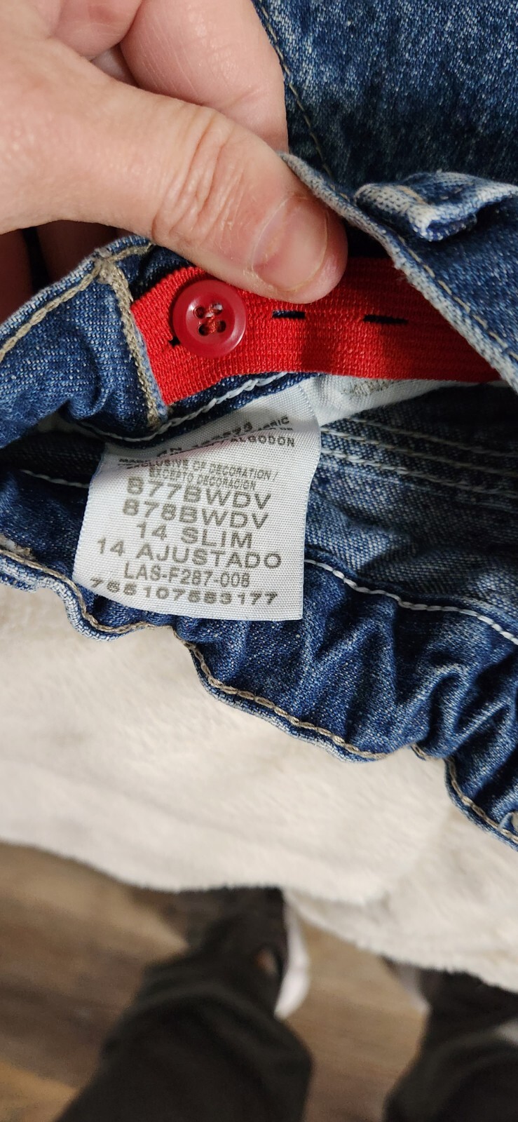 Wrangler Jeans Boys Youth 14 Slim Carpenter Medium Wash Adjustable Waist 24x28