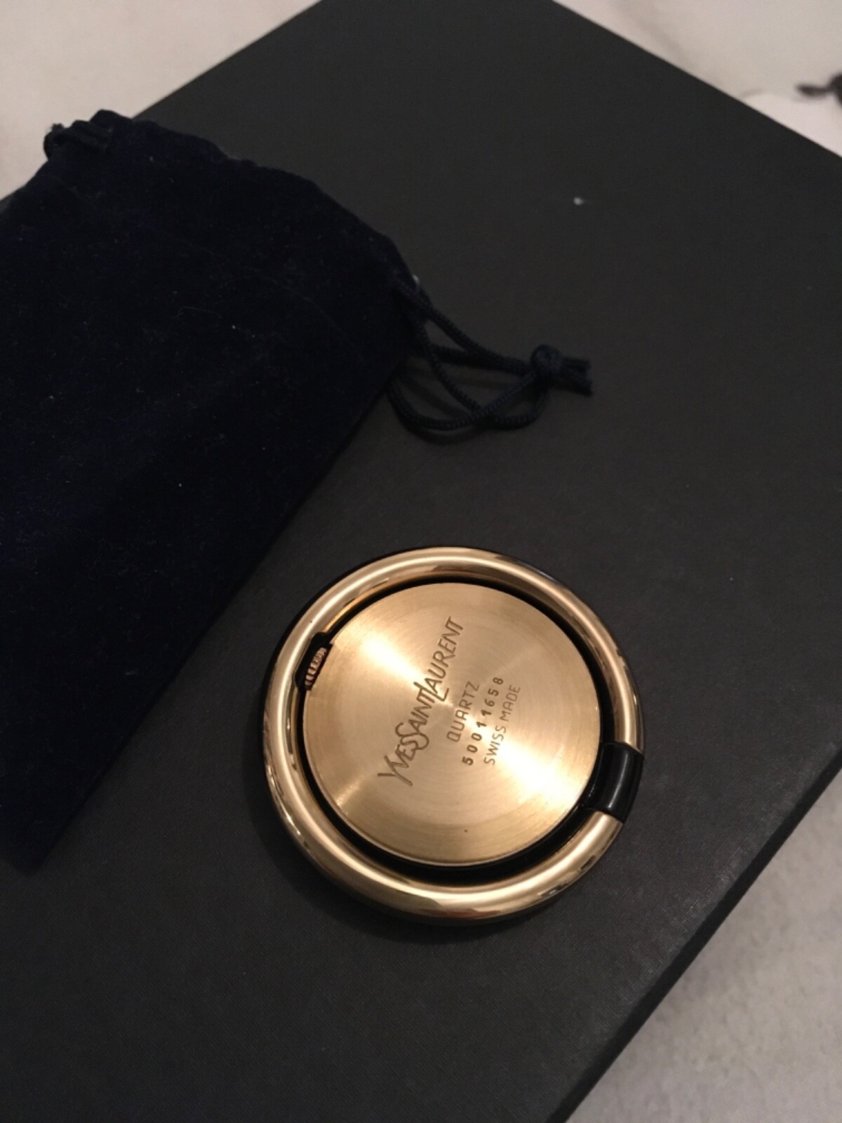 Orologio da tavolo vintage YSL Yves Saint Laurent orologio smaltato nero