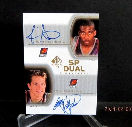 Amare Stoudemire/Casey Jacobsen 2002-03 SP Authentic SP Dual Signatures Rookies