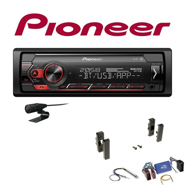 Pioneer 1-DIN Bluetooth Autoradio Android USB FüR Audi A3 Bis 1999 Schwarz-image