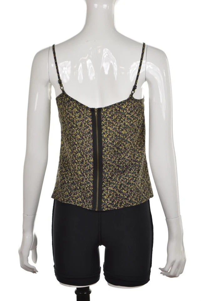 Top de mujer Silence + Noise talla S negro floral cami seda correa de espagueti Foto 2 de 4