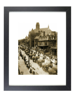 1910 Circus Parade 12th Ave Altoona PA Historic Matted & Framed Picture Photo