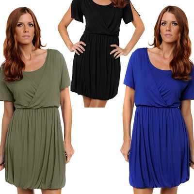 Serena Williams Statement Flutter-Sleeve Draped Dress 125098A (XL, Olive)