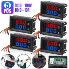 USA 5Pcs DC 100V 10A Digital Voltmeter Ammeter LED Amp Volt Meter Current Gauge
