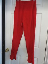 GIANNI VERSACE wool/spandex blend straight leg/flair hem sassy red pants Small