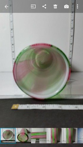 Decorative Vase Hand blown Glass Tube Shaped Red Green - Picture 5 of 5
