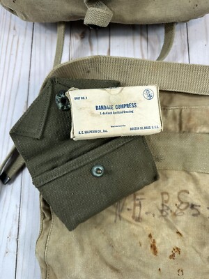 WWII USMC DQP M41 M1941 Field Pack WW2 Original Khaki Haversack