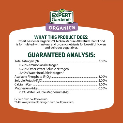 Organics Chicken Manure All-Natural Plant Food, 4 lb Fertilizer - Picture 6 of 6