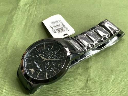OROLOGIO AL QUARZO UOMO EMPORIO ARMANI AR2485 RENATO CLASSIC NERO CRONOGRAFO 5 ATM - Foto 13 di 16