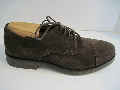 Geox Respira Cap Toe Oxford Dark Brown Suede - Men's EU 41 1/2  NEW $175!