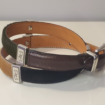 Brighton vintage multicolored calf hair leather belt Brighton ML/32 Multicolored Calf Hair Leather Belt Western  main image 3