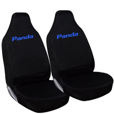 For Fiat Panda - Waterproof Car Seat Covers Front Pair Black Universal Fit