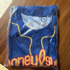 Brooklyn Cyclones Hot Dog Jersey Blue Mustard XL SGA Coney Island Mets