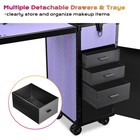 Byootique Portable Rolling Nail Table Kit with Makeup Train Case Aluminum Purple — photo 4