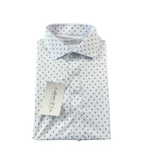 Collars  Co. White Blue AOP Men  s Dress Collar Polo Shirt Size Small NWT