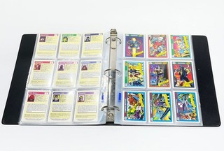 Binder of Vintage Marvel Comics Trading Cards (1990)