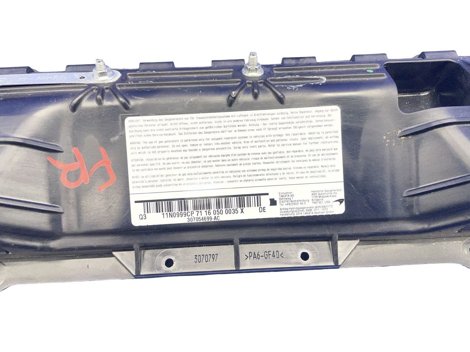 2016-2026 MCLAREN 570S GT SENNA RIGHT LOWER DASH KNEE AIRBAG SRS ASSEMBLY