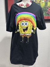 Nickelodeon T Shirt Mens Small Black SpongeBo...
