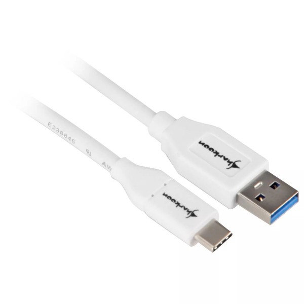 Sharkoon Usb 3.2 Gen 2 Kabel, USB-A Stecker > USB-C Stecker Weiß, 0,5 Meter-image