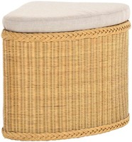 Rattan WäSchekorb WäSchetruhe Sitz Gepolstert WäSchesammler (Honig, Eckform)