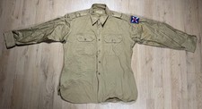 Korean War era US Army 21st XXI Corps Division Khaki Twill Service Shirt Uniform
