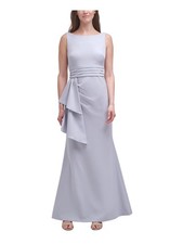 VINCE CAMUTO Womens Gray Sleeveless Boat Neck Full-Length Formal Gown Dress 8
