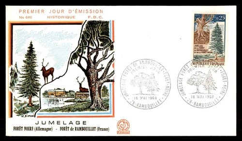 Mayfairstamps France FDC 1968 Black Forest and Rombouillet Forest in Germany Fir