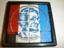 Vintage Slide Puzzle 2.5" Square ABRAHAM LINCOLN