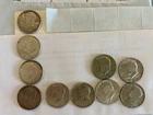 LOT (10) SILVER KENNEDY HALF DOLLARS - (4) 1964, 1965, 1966 (2) 1967  (2) 1968