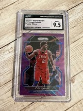 Joel Embiid CGC 9.5 Mint + 2021-22 Panini Prizm #176 Purple Wave 76ers