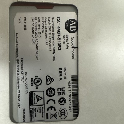 NEW Allen-Bradley 440R-S13R2 Guardmaster Dual GuardLink Safety Relay