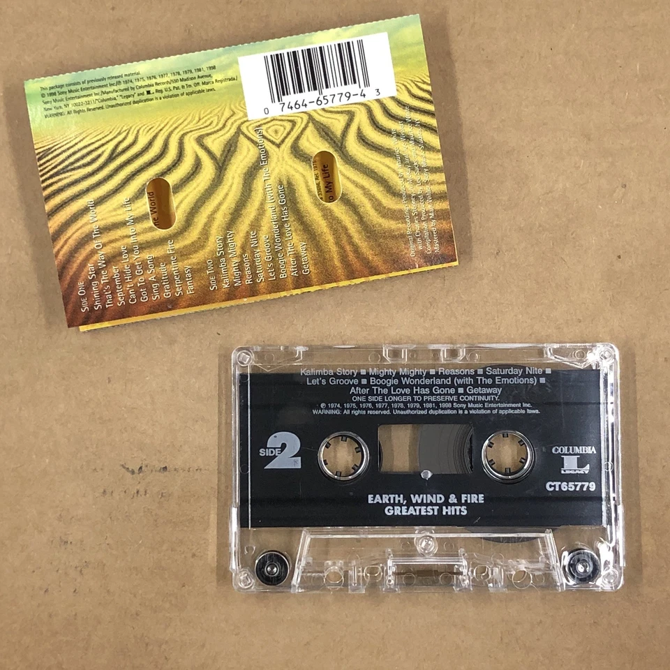 EARTH WIND & FIRE Cassette Tape Funk Soul GREATEST HITS SEPTEMBER LEGACY RELEASE - Image 3 of 4