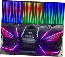 12PCS 6.5FT (2M/78inch) Single Row Dream Color Chasing LED Lights - Bluetooth 
