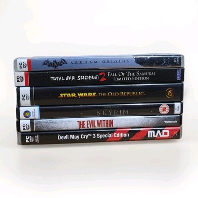 PC Spiele Konvolut Restposten x6 Spiele - Batman Skyrim Star Wars DMC Evil Within +mehr