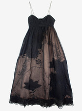 NWT Farm Rio Black Lace Maxi Dress XS Sheer Embroidered Nude Lining Sleeveless