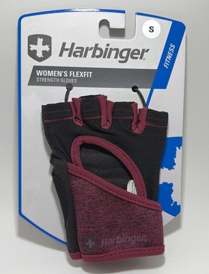 Harbinger Womens FlexFit Fitness Strength Gloves - Pair - Black/Merlot - Small