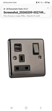 Black Nickel 13A & Dual 2.1A USB Charger 1-Gang Plug Socket