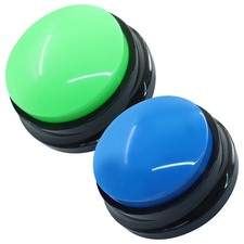 Voice Recording Buttons 2-Pack Pet Training Communication Buzzer Blue Green