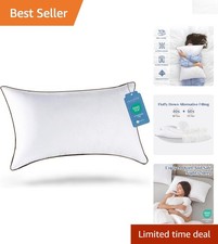 Breathable Machine Washable Bed Pillow - Soft Support for Side  Back Sleepers