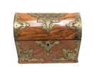 Antique Victorian Walnut & Brass Tabletop Stationery Box Cabinet / Letter Rack
