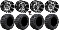 LSI Casino 10" Machined Golf Wheels 22x11-10 X-Trail Tires E-Z-GO & Club Car