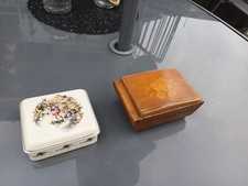 Lord Nelson Vintage Pottery Trinket Box marked up as 12/1976 + wooden trinketbox