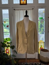 Ralph Lauren LRL Womens Silk Linen Blazer Jacket M Petite Lightweight Unlined