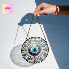 Evil Eye Glass Suncatcher Nazar Amulet Protection Window Hanging Decor Art Gift