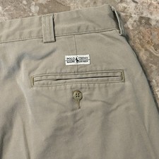 Vintage Polo Ralph Lauren Chino Pants Mens 36x29 Beige Tan Pleated 90s