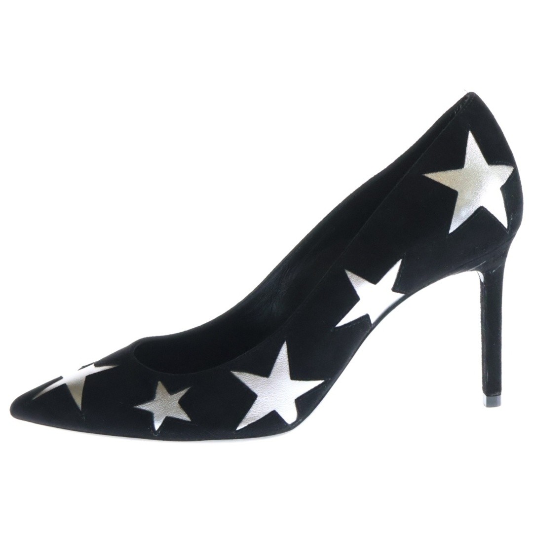 SAINT LAURENT PARIS decolte tacco alto motivo stella fantasia nero × argento usate a62c7