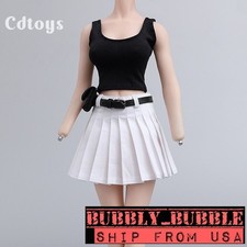 1/6 Tank Top Pleated Skirt Belt Set For 12" PHICEN Hot Toys Female Figure ☆USA☆