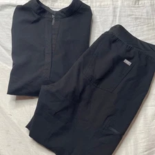 Figs Black Rafaela Scrub Top and Bottom Set Size XXL 