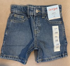 Cat  Jack Adjustable Waist Medium Wash Jean Shorts - 18M