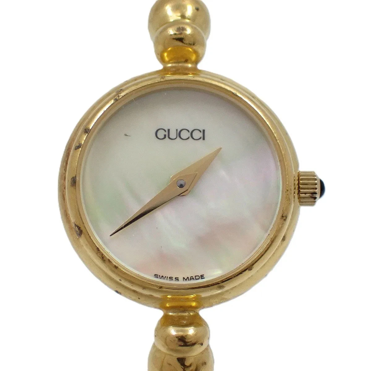 Gucci 2700.2.L Bracciale Quarzo Orologio Donna Oro Quadrante GP Shell Cintura Filo Originale